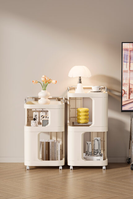 Side table storage rack