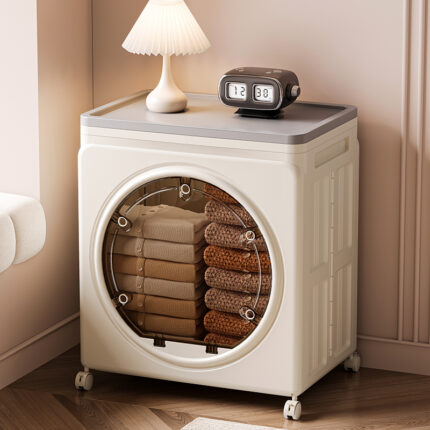 Round-shaped panel toy storage box